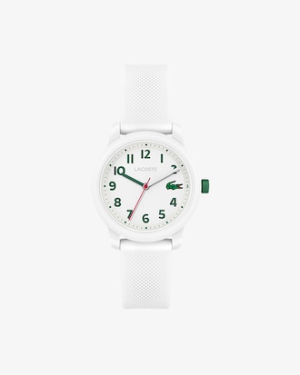 LACOSTE 12.12 Kinderuhr mit weißem Silikonband