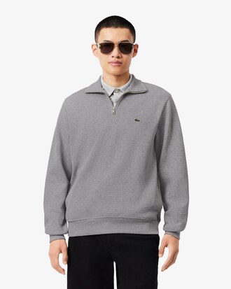 Sweatshirt aus Interlock mit hohem Kragen und Rei&szlig;verschluss
