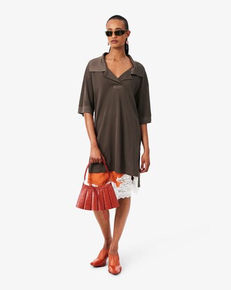 Kleine Tasche Runway Lenglen aus Leder mit Krokodileffekt
