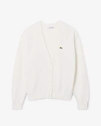 Cardigan aus Baumwolle mit Moosstrick und V-Ausschnitt