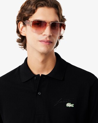 Classic Fit-Polohemd aus Mini-Piqu&eacute; mit Stickerei
