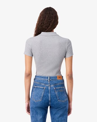 Slim Fit-Polohemd L.12.D aus gerippter Baumwolle