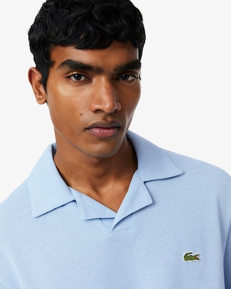 Classic Fit-Polohemd aus Baumwoll-Leinenmischung
