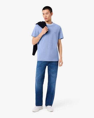 T-Shirt aus Piqué mit Jacquard-Branding