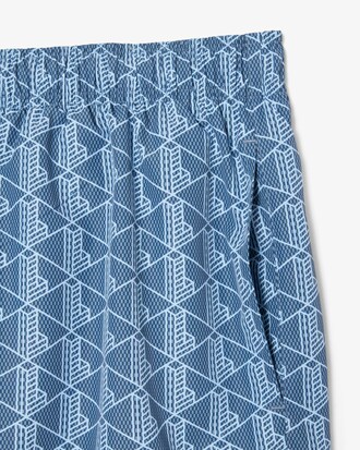 Halblange Badehose mit Monogramm-Druck