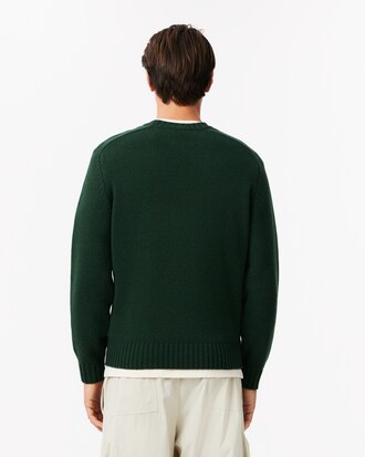 Pullover aus Tuchwolle mit Krokodilmotiv