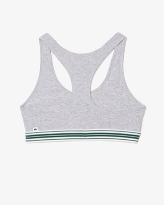 Sport-BH aus Stretch-Baumwolle mit kontrastierenden Streifen