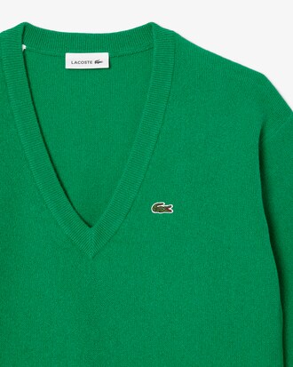 Relaxed Fit-Pullover aus Tuchwolle mit Moosstrick