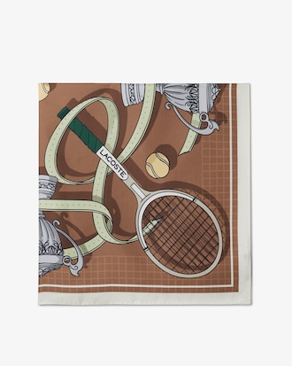 Bedrucktes, quadratisches Seidentuch Runway