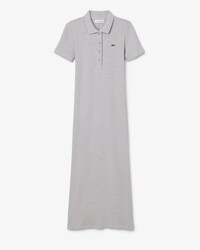 Langes Rippstrick-Polokleid aus Baumwolle