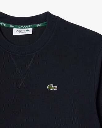 Relaxed Fit-Sweatshirt aus Piqu&eacute; mit Rundhalsausschnitt