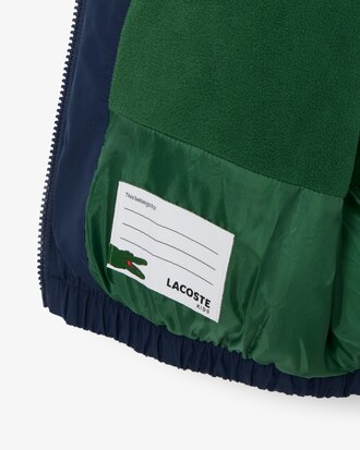 Unisex Puffer-Jacke mit Kapuze und gesticktem Krokodil