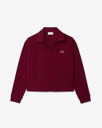 Loungewear-Sweatshirt aus Fleece mit Polokragen