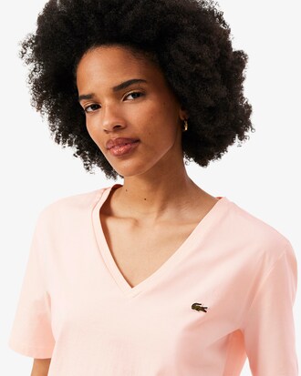 Relaxed Fit-T-Shirt aus weicher Baumwolle mit V-Ausschnitt