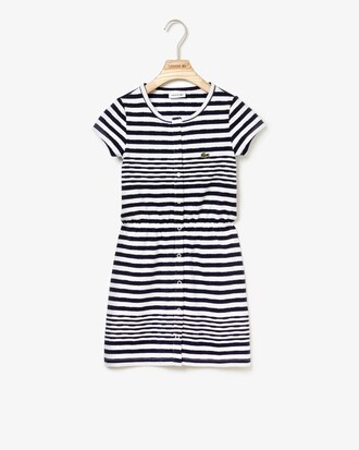 M&auml;dchen Baumwollkleid mit Streifen aus texturierter Baumwolle