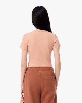 Slim Fit-T-Shirt aus gerippter Baumwolle