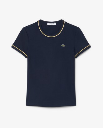 T-Shirt aus Jersey mit Kontrasteinfassung