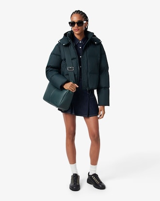 Water-Repellent Hooded Down Jacket