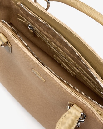 Women's Daily Classic Gusseted Bi-Material Tote Bag