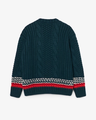 Runway Cardigan aus Wolle mit strukturierten Streifen