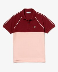 Classic Fit Damen Petit Piqu&eacute; Poloshirt mit Colorblock-Design