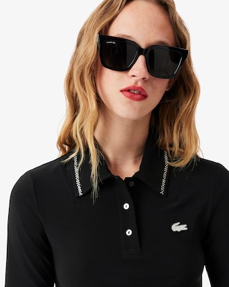 Slim Fit-Polohemd L.12.D mit Strassdetails