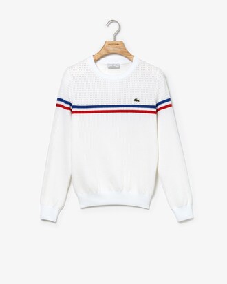 Damen MADE IN FRANCE dreifarbig gestreifter Pullover