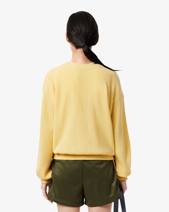 Cardigan aus Baumwolle mit Moosstrick und V-Ausschnitt