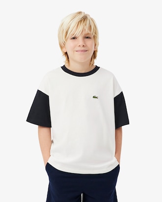 T-Shirt aus Baumwolle mit kontrastierender Einfassung