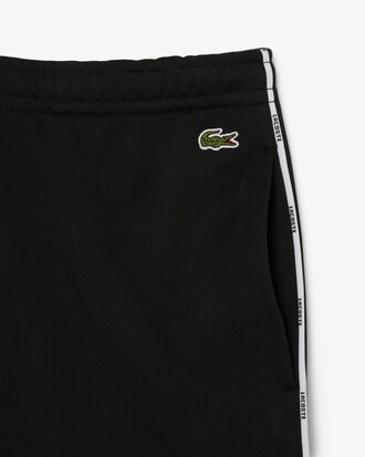 Shorts aus Baumwollfleece mit Logo-Einfassung