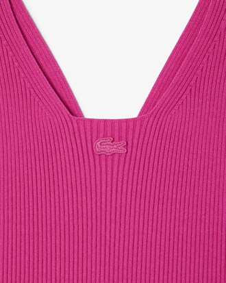 Langes, nahtloses Rippstrickkleid