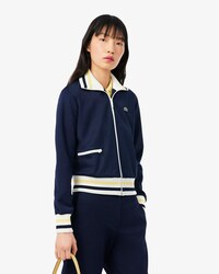 Sweatshirt mit Rei&szlig;verschluss und Streifendetails