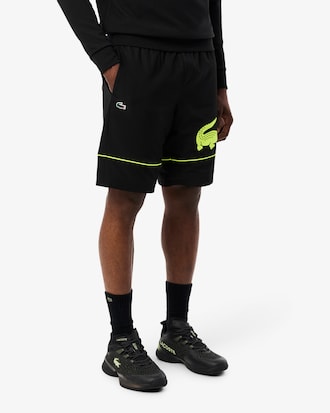 Tennisshorts aus Diamant-Taft mit Print