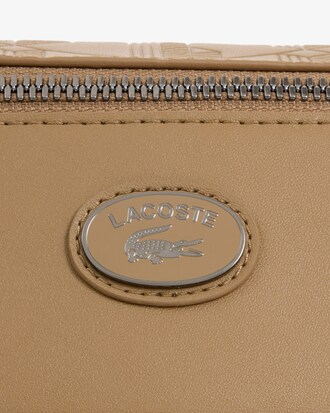Kleine Umh&auml;ngetasche aus Leder mit &Uuml;berschlag und Monogramm