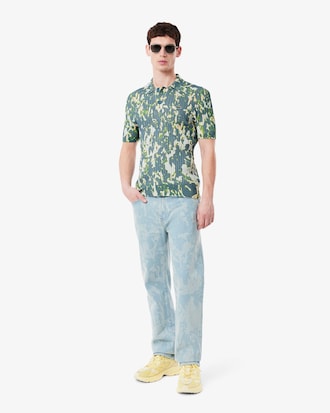 Denim-Jeans mit Druck und gerade geschnittenen Beinen