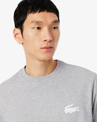 Loungewear-T-Shirt aus Baumwolle mit Krokodil-Druck