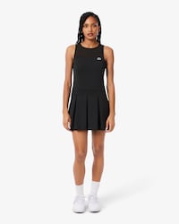 Tennis-Faltenkleid aus Stretch-Materialmix