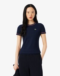 T-Shirt aus Jersey mit Kontrasteinfassung