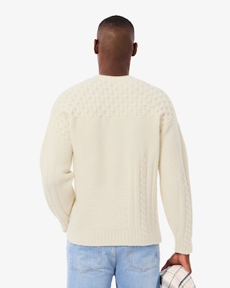 Relaxed Fit-Pullover aus Wolle mit Patchwork-Effekt