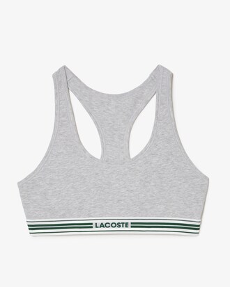 Sport-BH aus Stretch-Baumwolle mit kontrastierenden Streifen