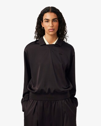 Relaxed Fit-Polohemd aus Satin