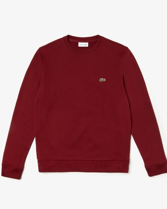 Herren-Rundhals-Sweatshirt aus Fleece mit Kontrast-Akzenten