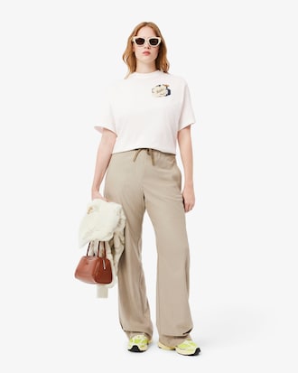 Oversized-T-Shirt aus Baumwolle mit Blumen-Print