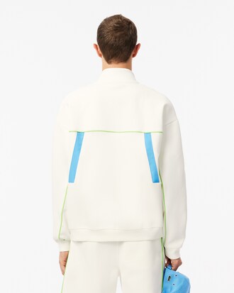 Loose Fit-Sweatshirt aus Piqué mit Reißverschluss