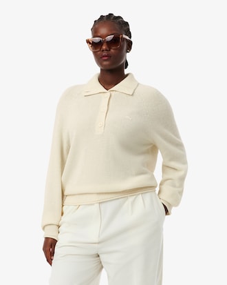 Pullover aus Tuchwolle mit hohem Kragen