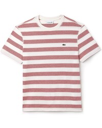 Herren-Rundhals-Shirt aus gestreiftem Baumwolljersey