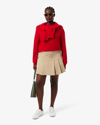 Kurzer Faltenrock aus Stretch-Baumwolle