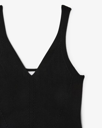 Langes, nahtloses Rippstrickkleid