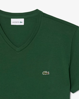 T-Shirt aus leichter Pima-Baumwolle mit V-Ausschnitt
