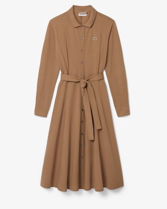 Polokleid aus Petit Piqu&eacute; mit G&uuml;rtel